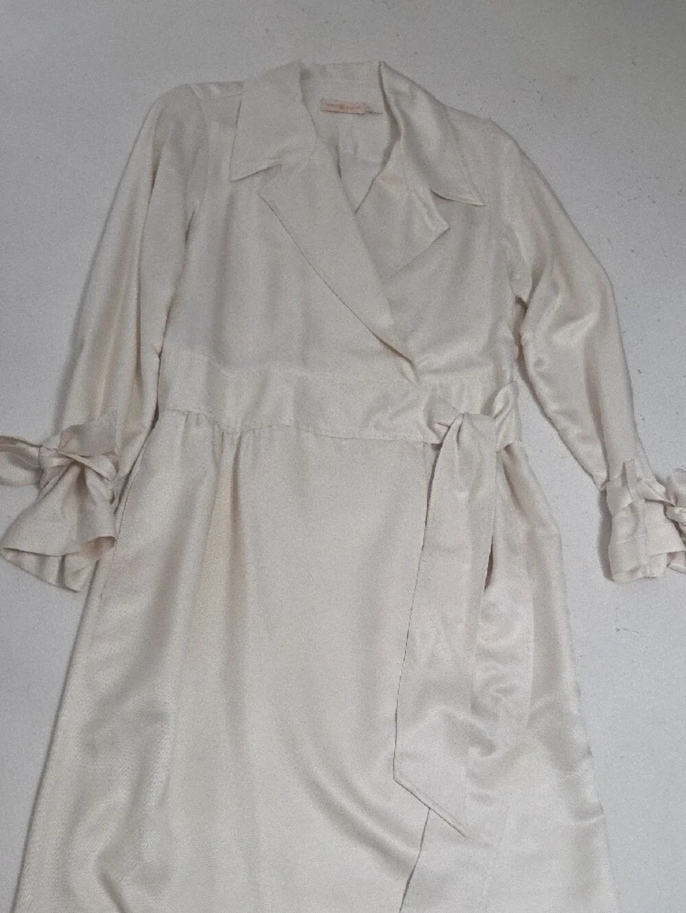 Tory Burch Ivory Satin Midi Dress